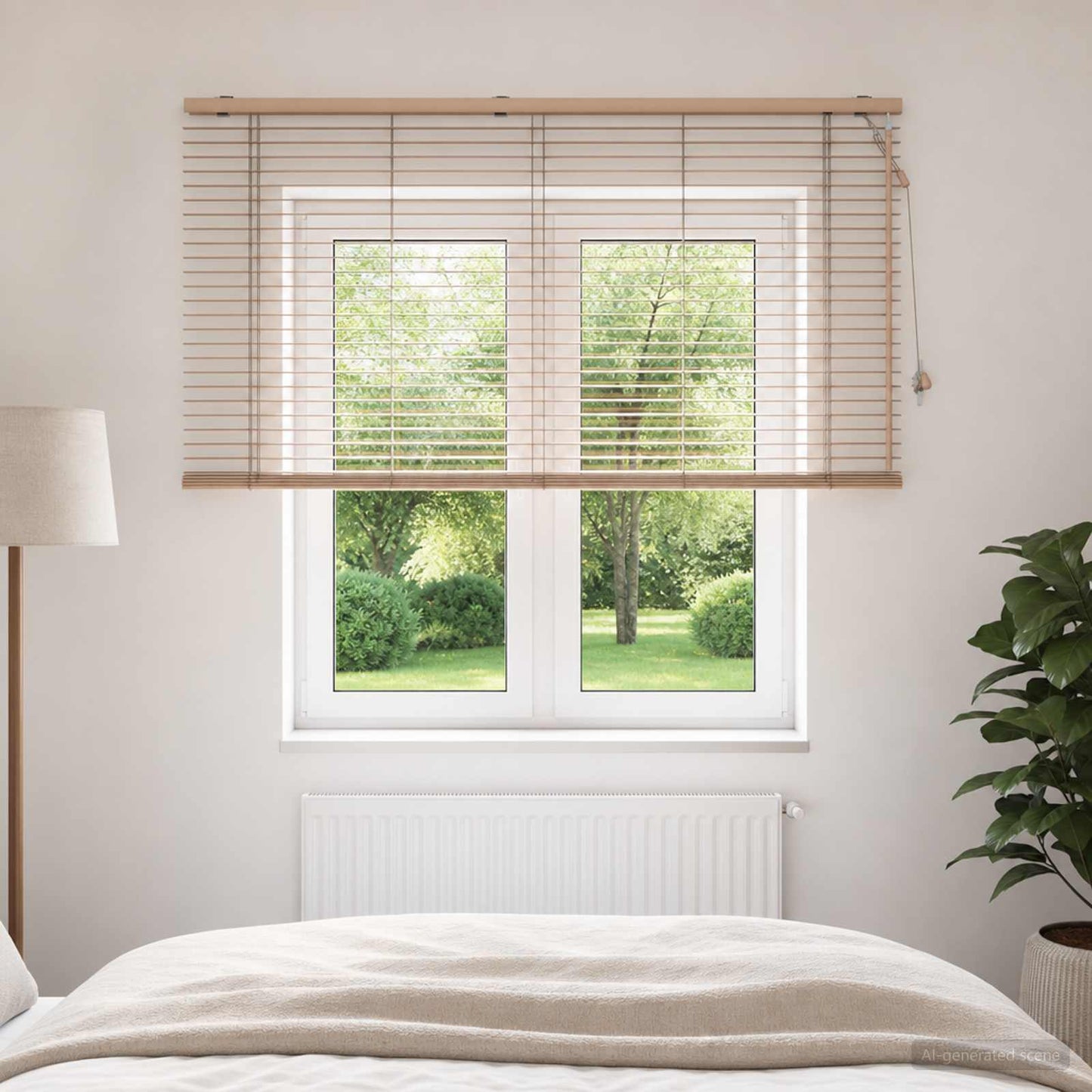 Venetian Blind Oak Look 145 x 130 cm 35 mm Solid Paulownia Wood