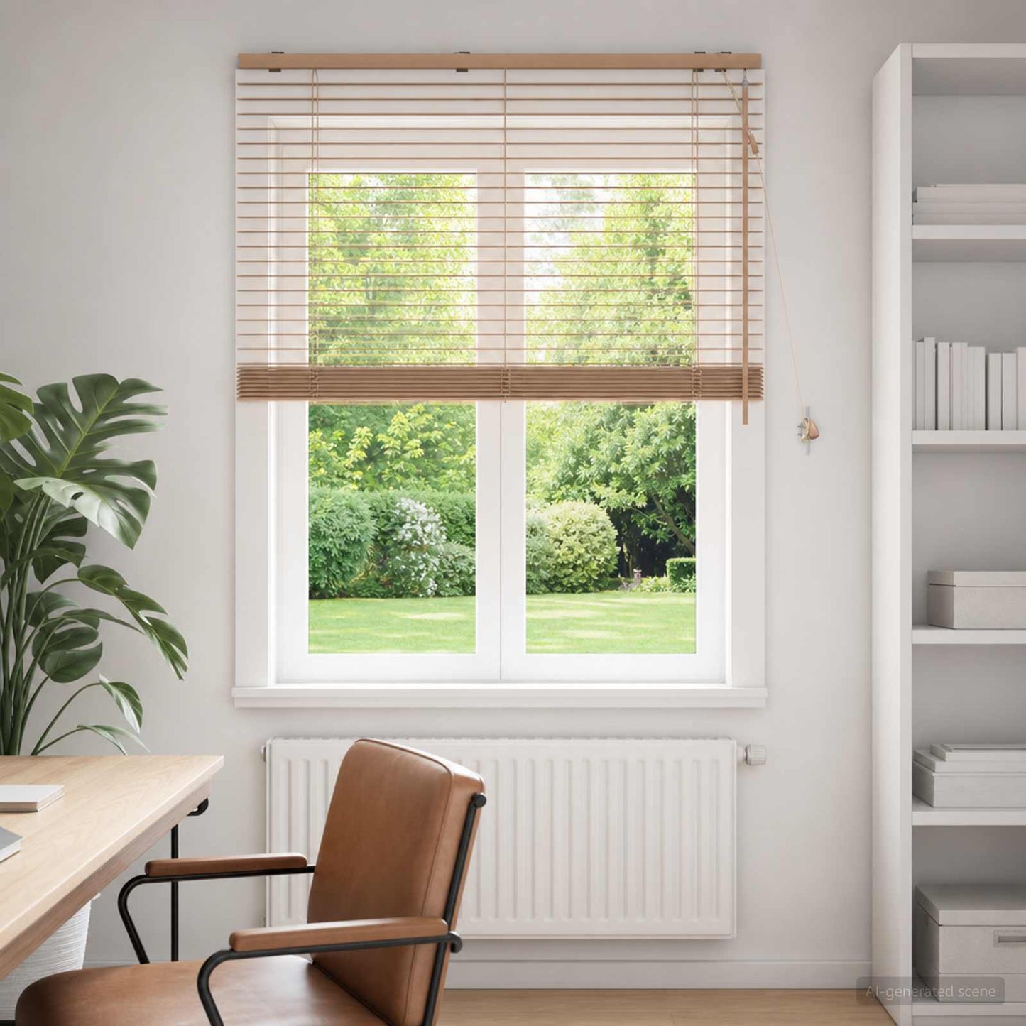 Venetian Blind Oak Look 120 x 160 cm 35 mm Solid Paulownia Wood