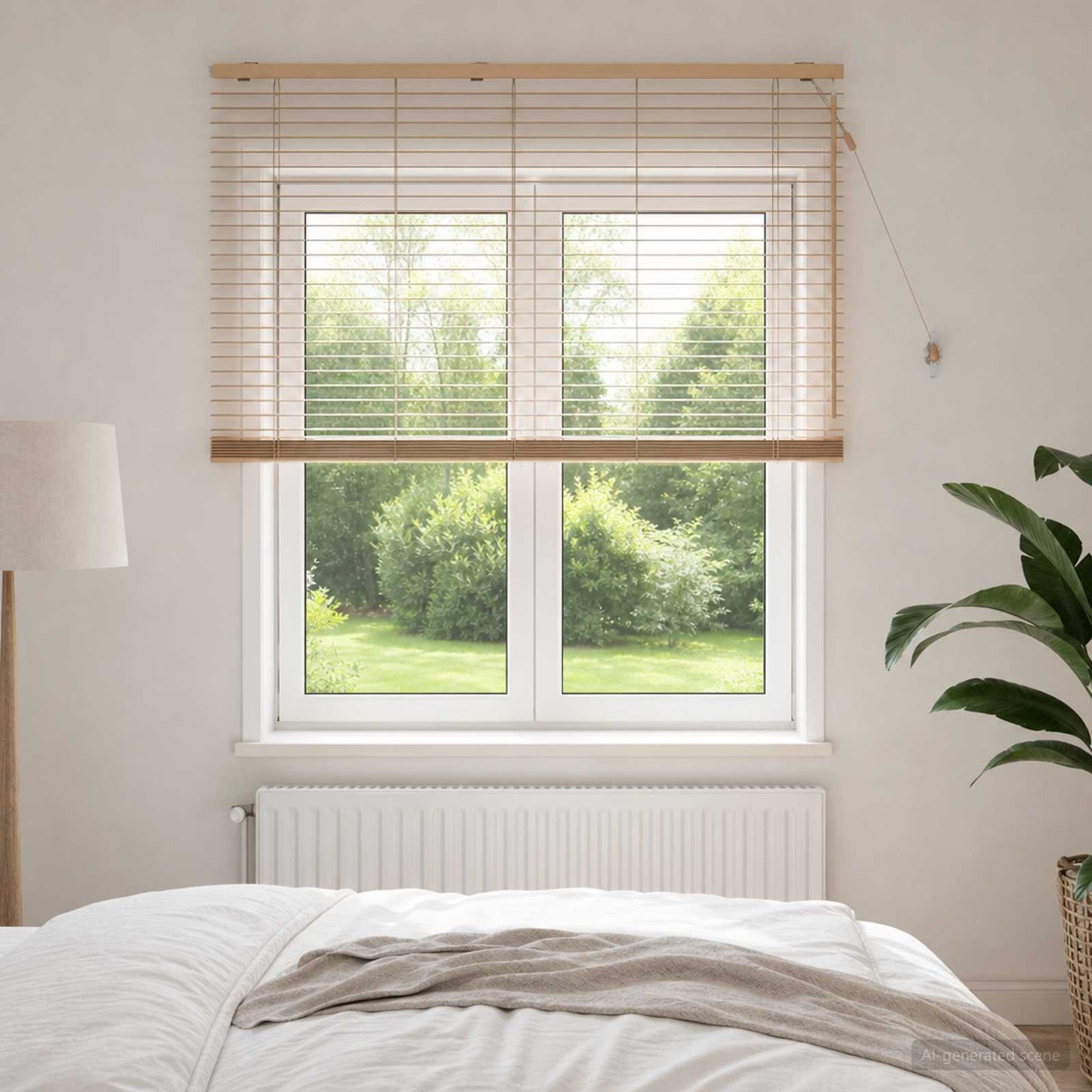 Venetian Blind Oak Look 125 x 160 cm 35 mm Solid Paulownia Wood