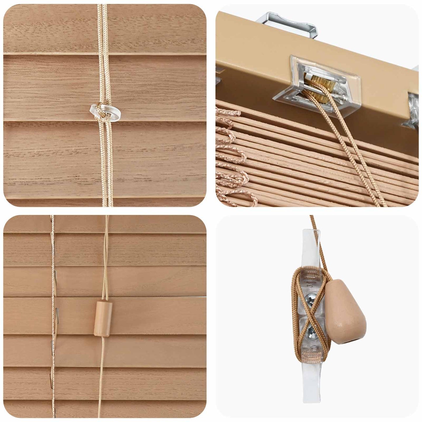 Venetian Blind Oak Look 140 x 160 cm 35 mm Solid Paulownia Wood