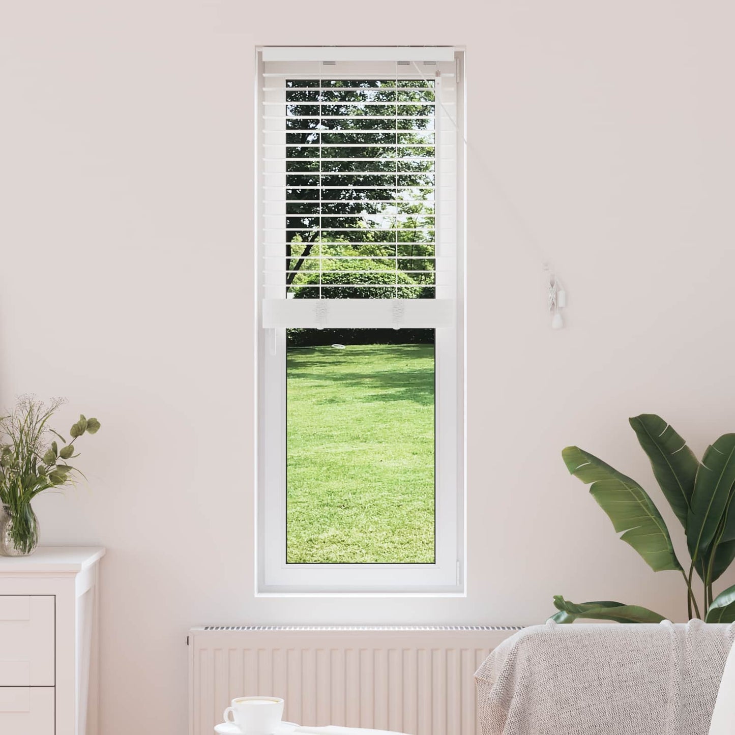 Venetian Blind White 45 x 130 cm 35 mm Solid Paulownia Wood