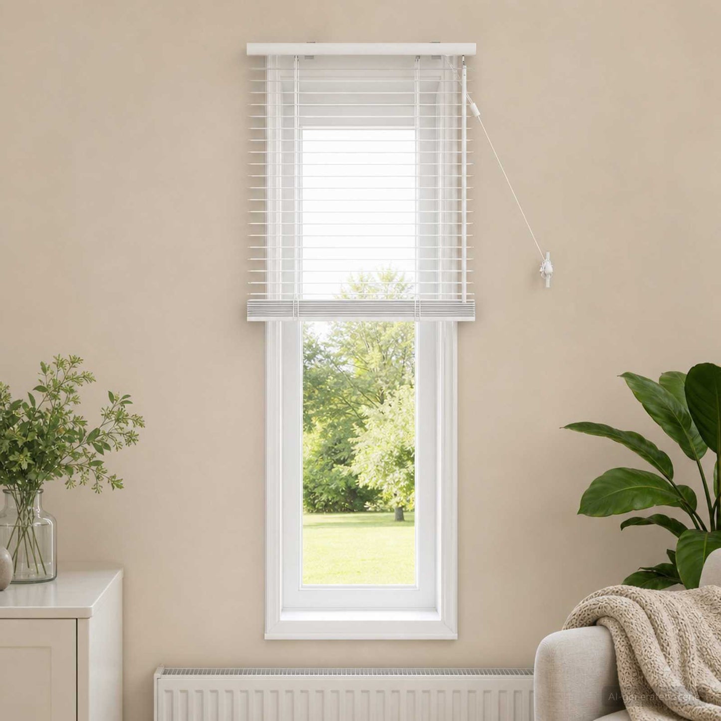 Venetian Blind White 60 x 130 cm 35 mm Solid Paulownia Wood