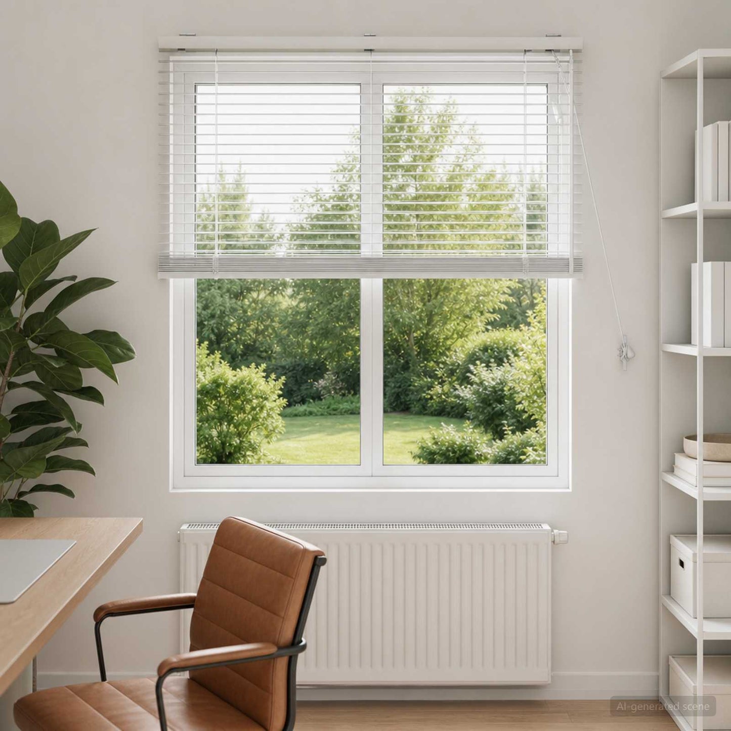 Venetian Blind White 100 x 130 cm 35 mm Solid Paulownia Wood