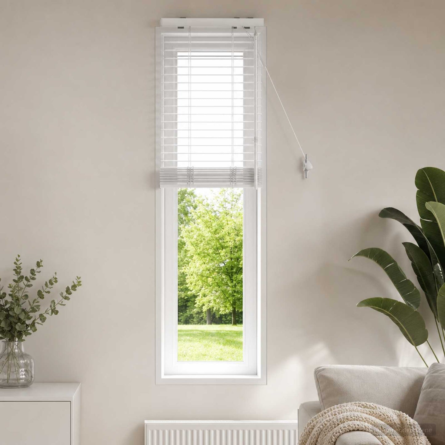 Venetian Blind White 40 x 160 cm 35 mm Solid Paulownia Wood