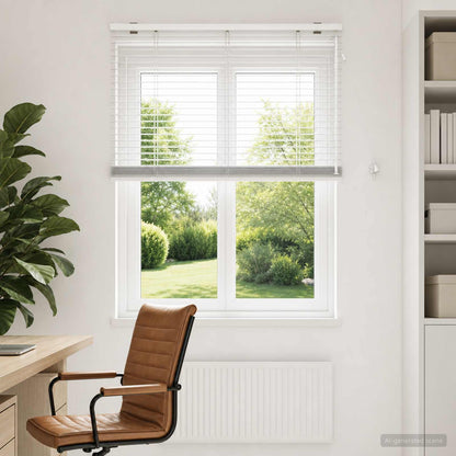 Venetian Blind White 90 x 160 cm 35 mm Solid Paulownia Wood