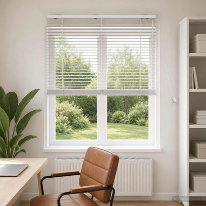 Venetian Blind White 105 x 160 cm 35 mm Solid Paulownia Wood