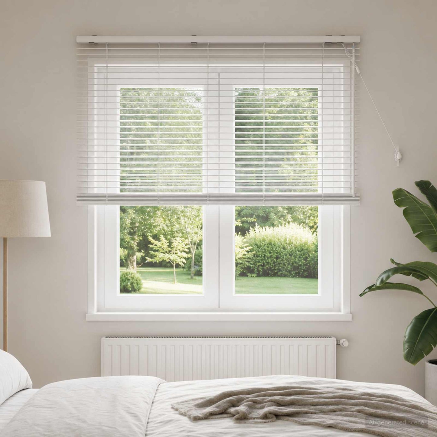 Venetian Blind White 125 x 160 cm 35 mm Solid Paulownia Wood