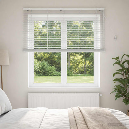 Venetian Blind White 155 x 160 cm 35 mm Solid Paulownia Wood