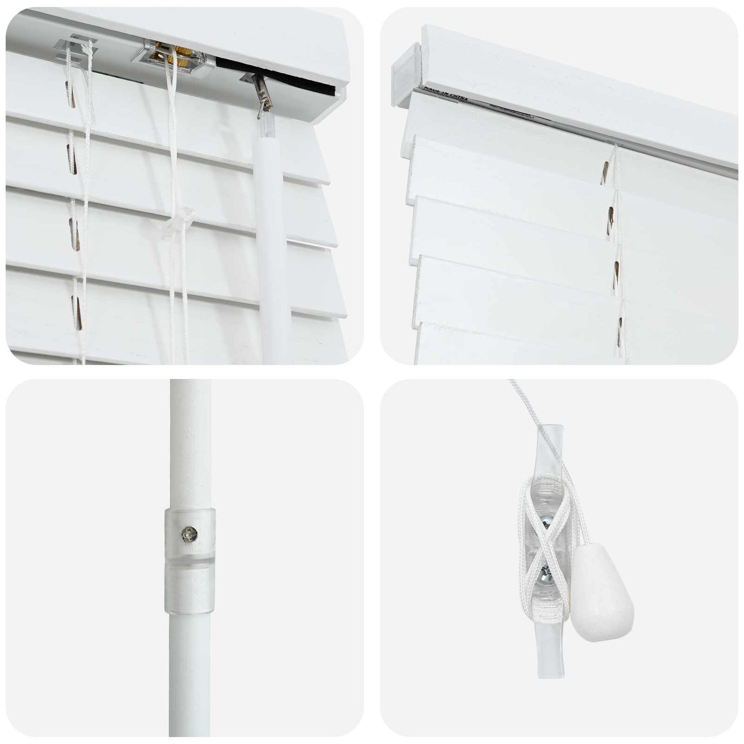 Venetian Blind White 45 x 250 cm 35 mm Solid Paulownia Wood