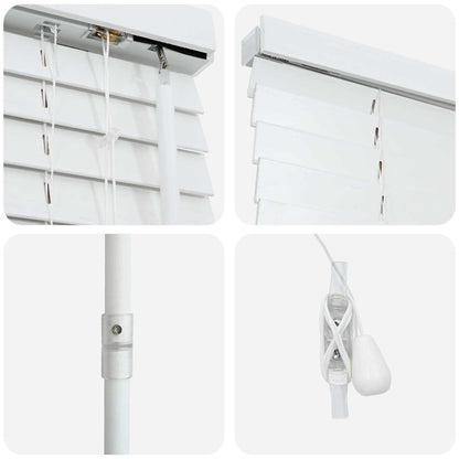 Venetian Blind White 50 x 250 cm 35 mm Solid Paulownia Wood