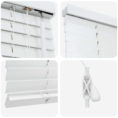 Venetian Blind White 90 x 250 cm 35 mm Solid Paulownia Wood
