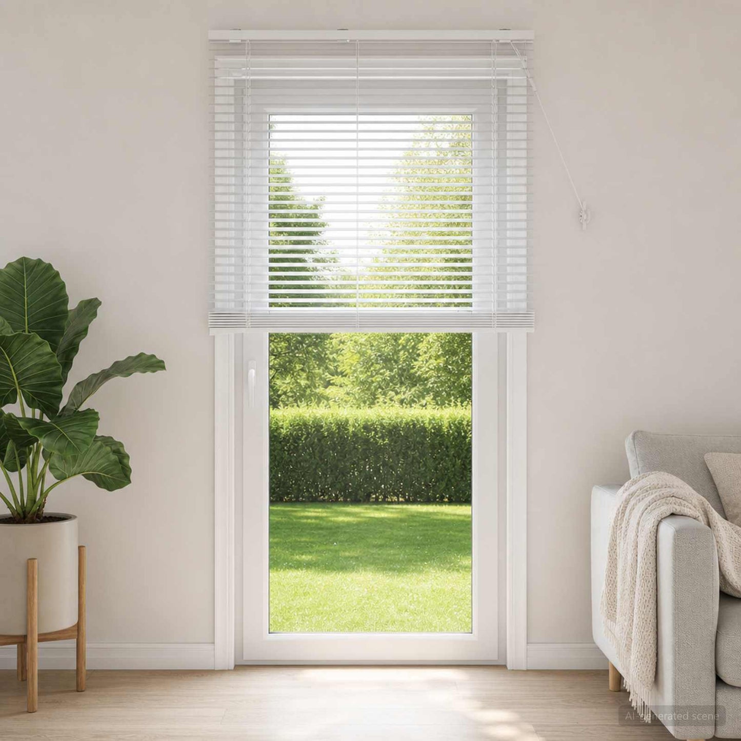 Venetian Blind White 100 x 250 cm 35 mm Solid Paulownia Wood