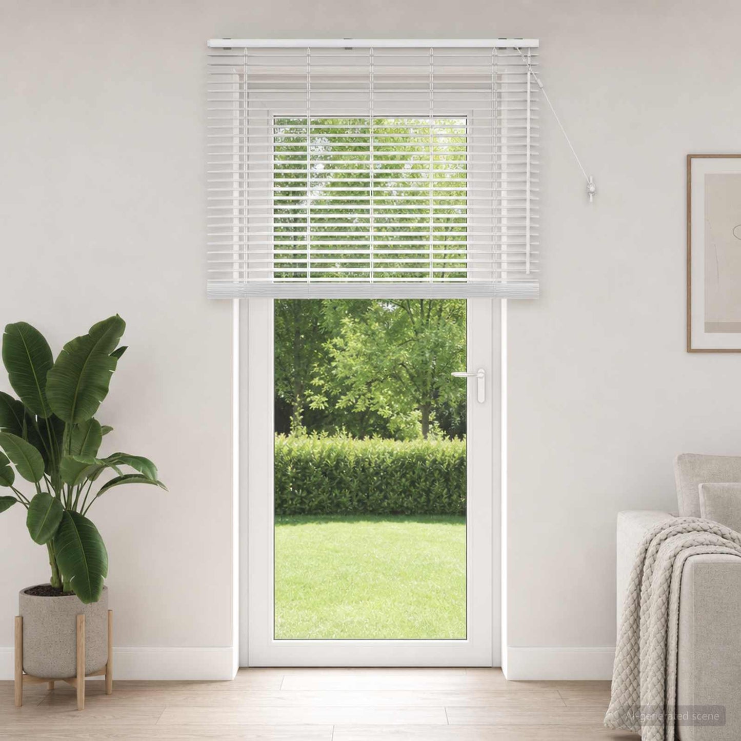 Venetian Blind White 130 x 250 cm 35 mm Solid Paulownia Wood