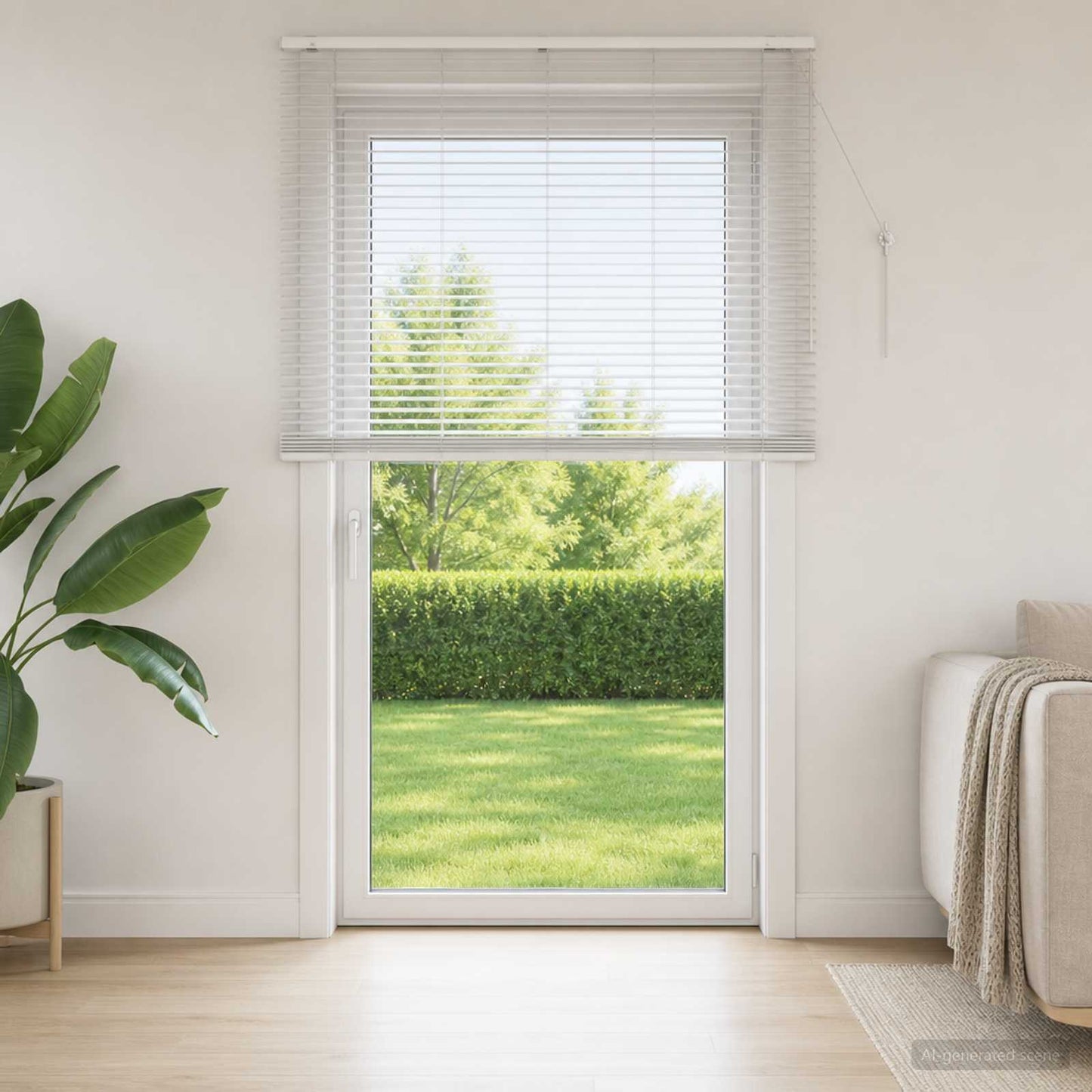 Venetian Blind White 155 x 250 cm 35 mm Solid Paulownia Wood