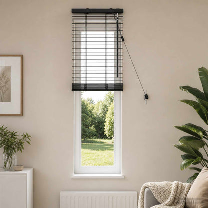 Venetian Blind Black 40 x 130 cm 35 mm Solid Paulownia Wood