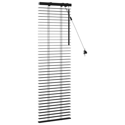 Venetian Blind Black 40 x 130 cm 35 mm Solid Paulownia Wood