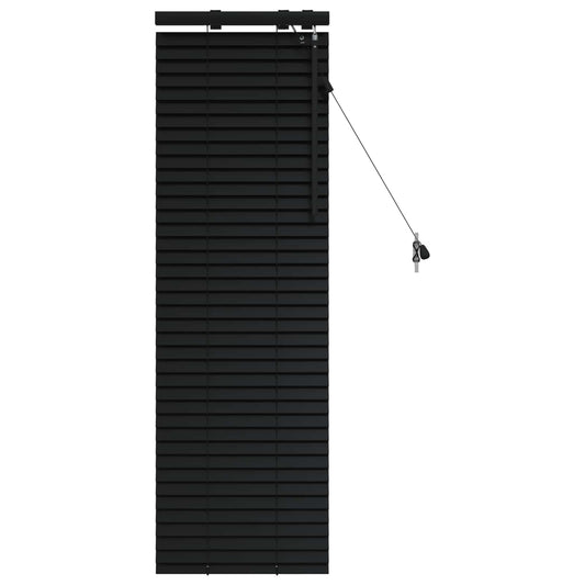 Venetian Blind Black 45 x 130 cm 35 mm Solid Paulownia Wood