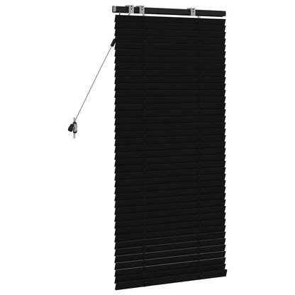 Venetian Blind Black 55 x 130 cm 35 mm Solid Paulownia Wood