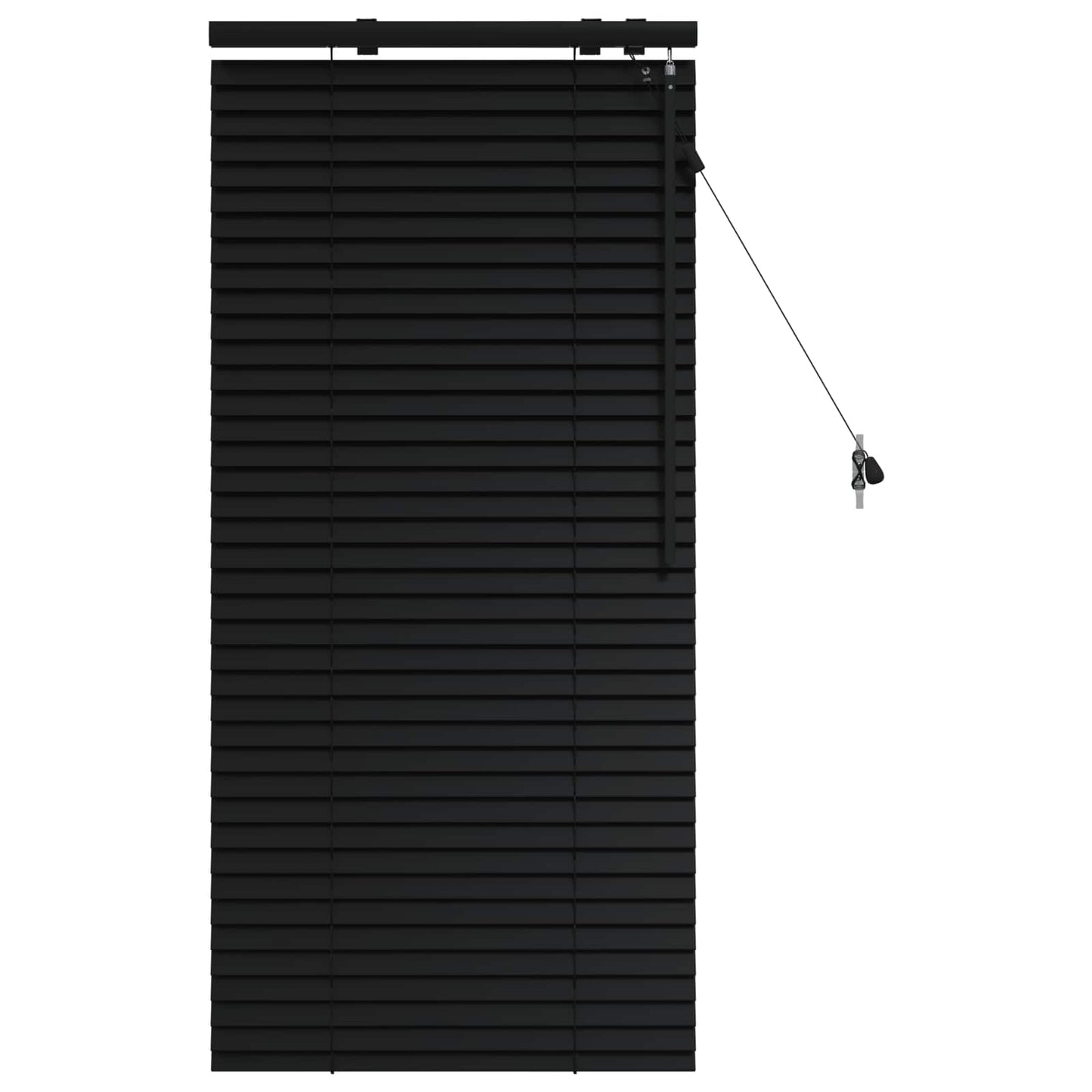 Venetian Blind Black 55 x 130 cm 35 mm Solid Paulownia Wood