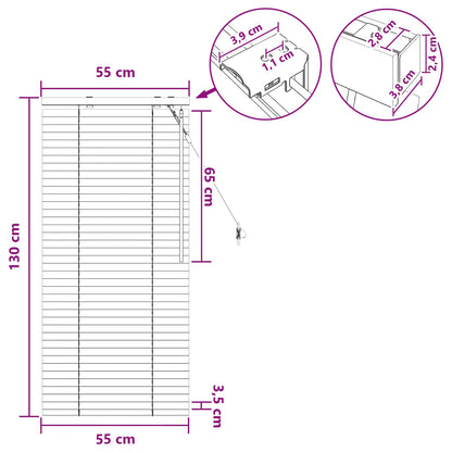 Venetian Blind Black 55 x 130 cm 35 mm Solid Paulownia Wood