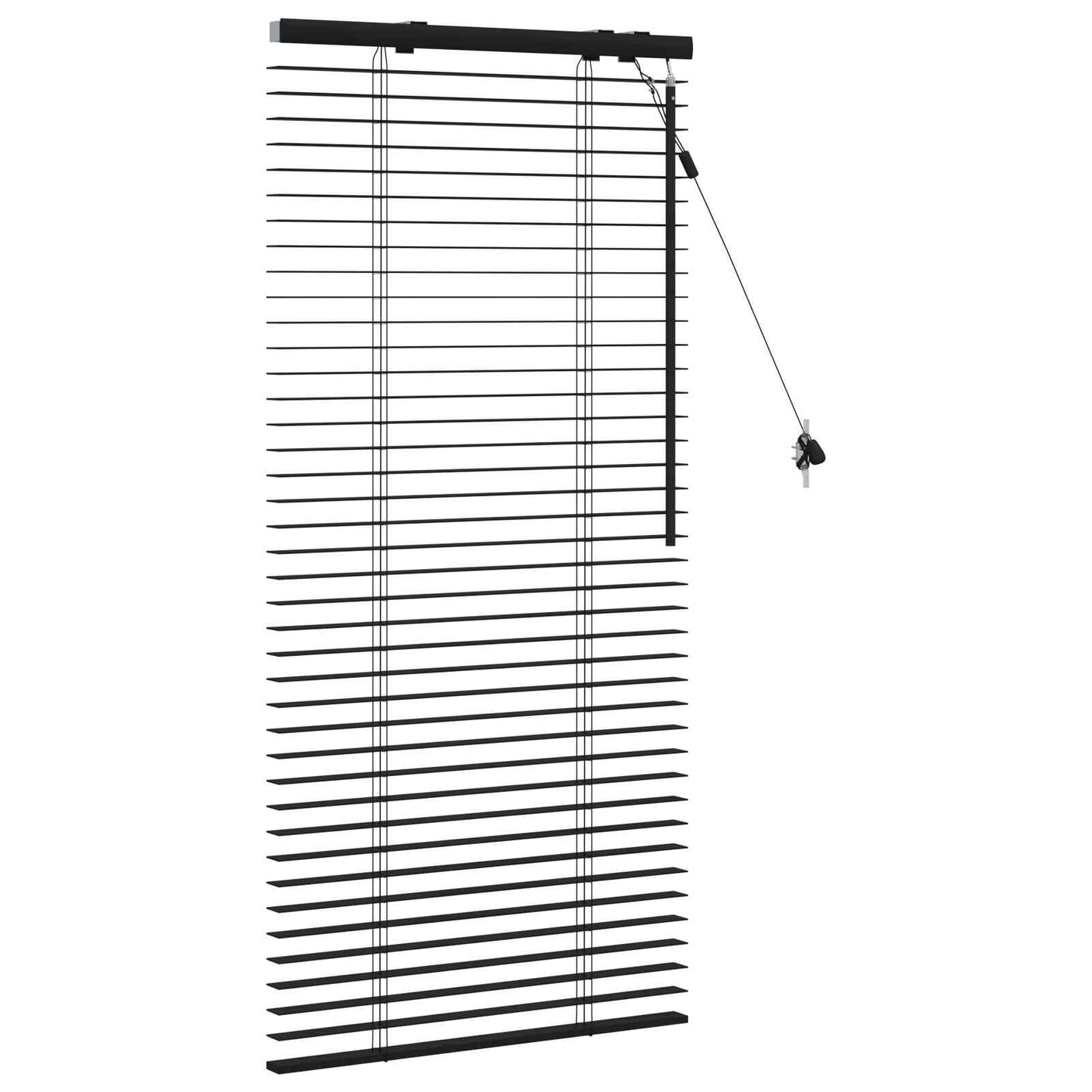 Venetian Blind Black 60 x 130 cm 35 mm Solid Paulownia Wood