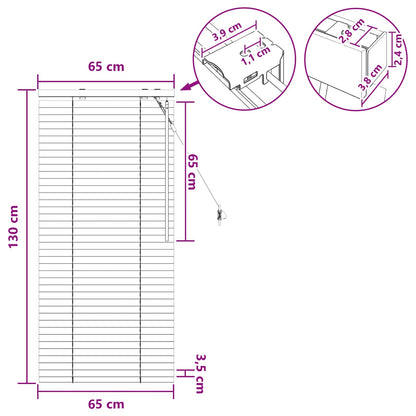 Venetian Blind Black 65 x 130 cm 35 mm Solid Paulownia Wood