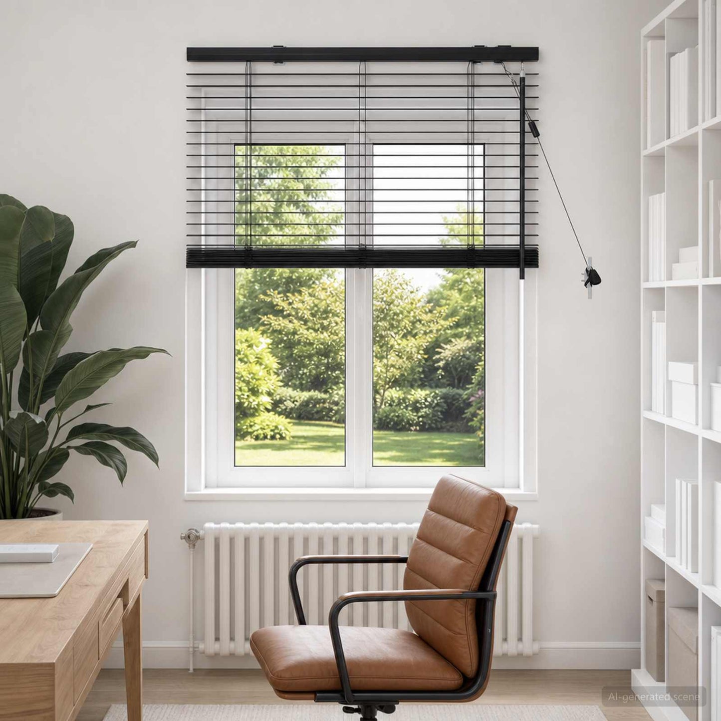 Venetian Blind Black 70 x 130 cm 35 mm Solid Paulownia Wood