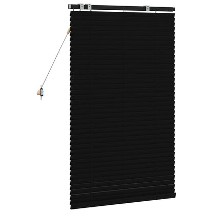 Venetian Blind Black 85 x 130 cm 35 mm Solid Paulownia Wood
