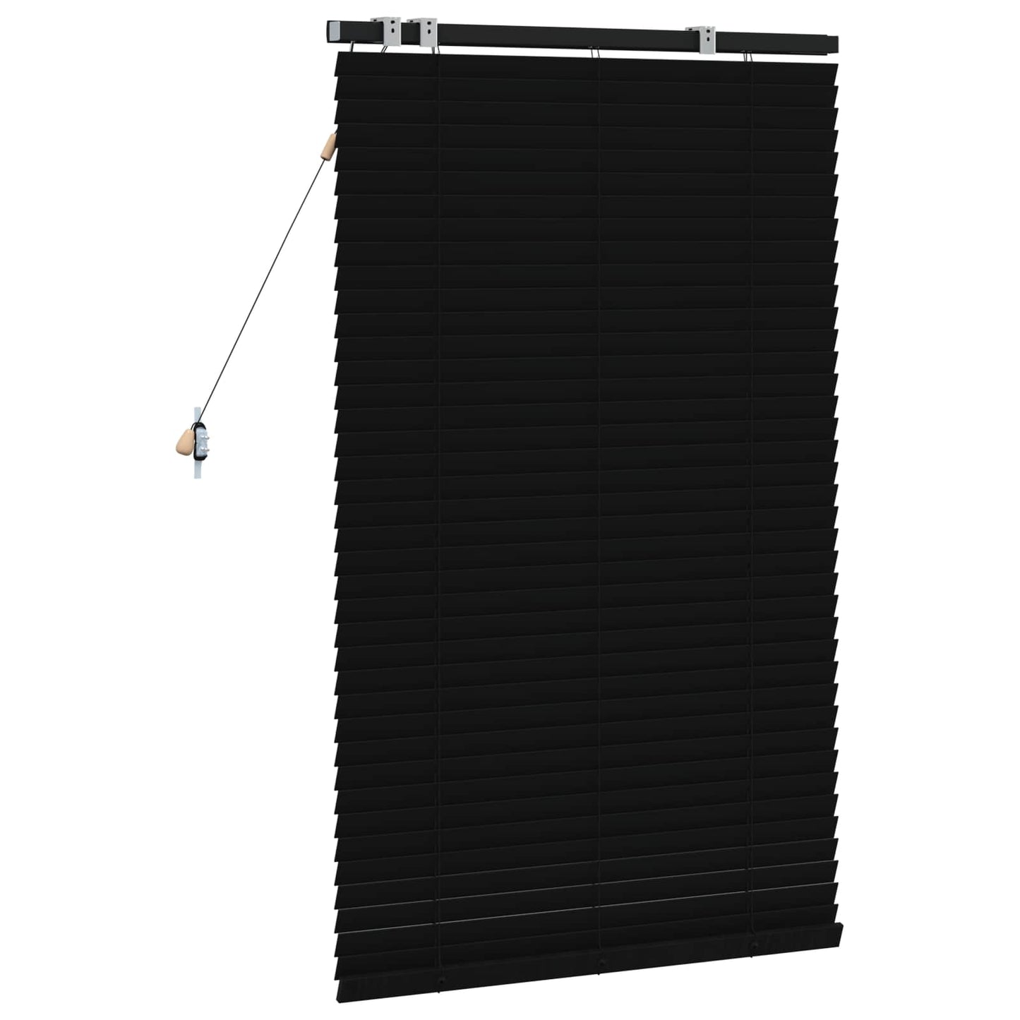 Venetian Blind Black 90 x 130 cm 35 mm Solid Paulownia Wood