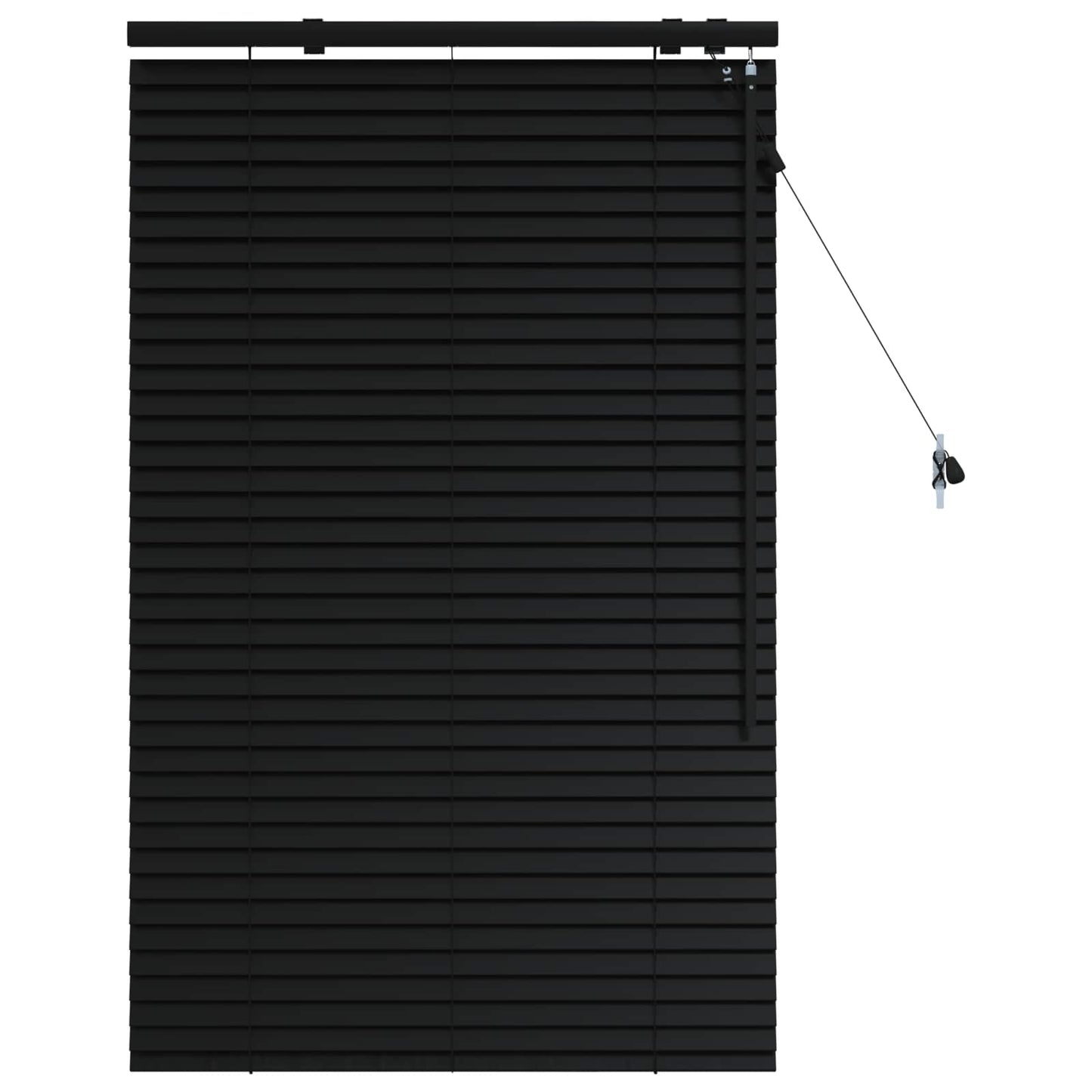 Venetian Blind Black 90 x 130 cm 35 mm Solid Paulownia Wood