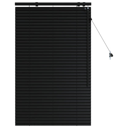 Venetian Blind Black 90 x 130 cm 35 mm Solid Paulownia Wood