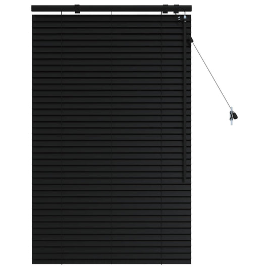 Venetian Blind Black 95 x 130 cm 35 mm Solid Paulownia Wood