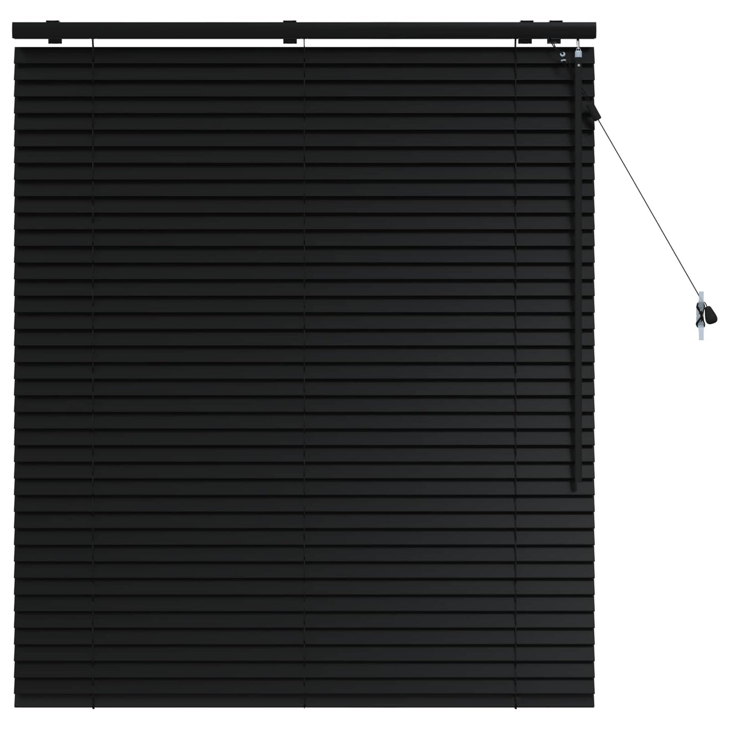 Venetian Blind Black 105 x 130 cm 35 mm Solid Paulownia Wood