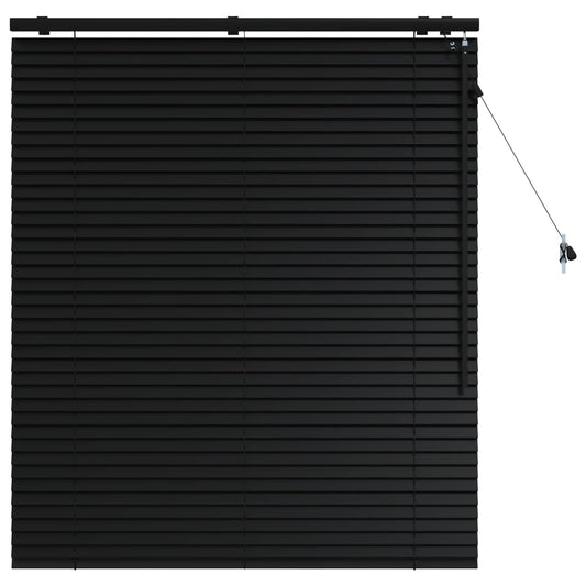 Venetian Blind Black 105 x 130 cm 35 mm Solid Paulownia Wood