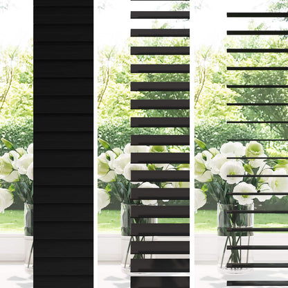 Venetian Blind Black 110 x 130 cm 35 mm Solid Paulownia Wood
