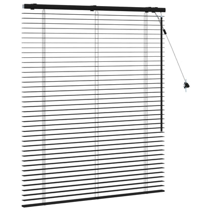 Venetian Blind Black 115 x 130 cm 35 mm Solid Paulownia Wood