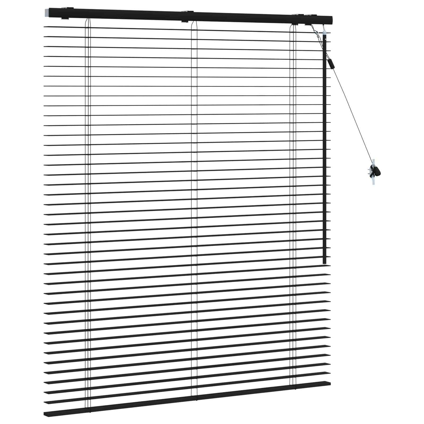 Venetian Blind Black 120 x 130 cm 35 mm Solid Paulownia Wood