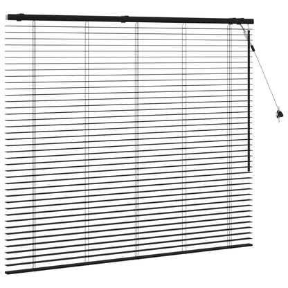 Venetian Blind Black 130 x 130 cm 35 mm Solid Paulownia Wood