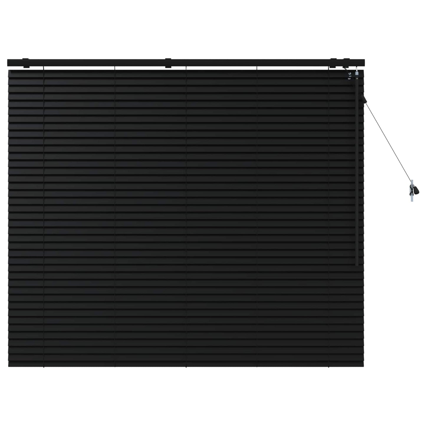 Venetian Blind Black 140 x 130 cm 35 mm Solid Paulownia Wood