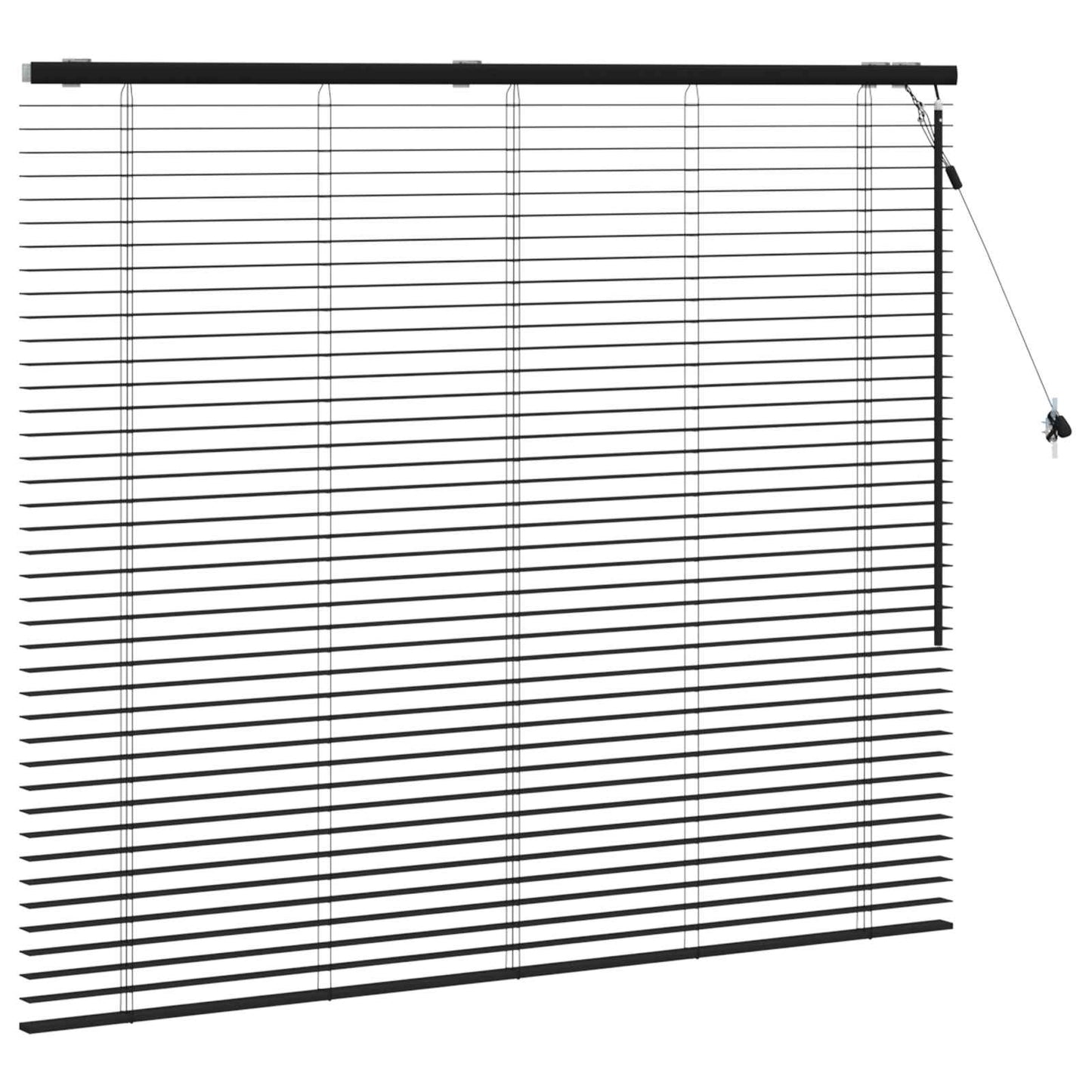 Venetian Blind Black 150 x 130 cm 35 mm Solid Paulownia Wood