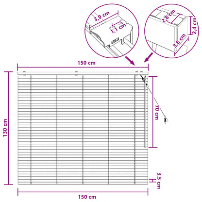 Venetian Blind Black 150 x 130 cm 35 mm Solid Paulownia Wood