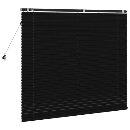 Venetian Blind Black 155 x 130 cm 35 mm Solid Paulownia Wood