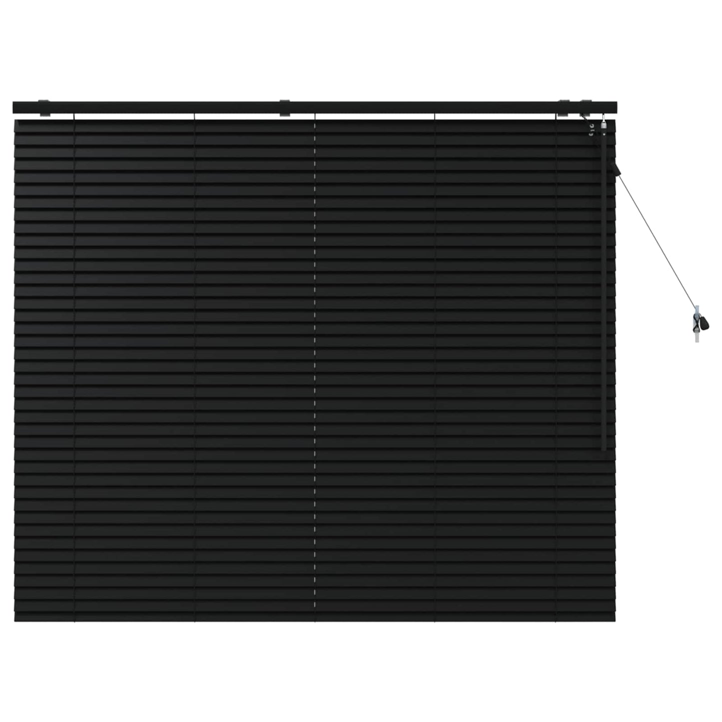 Venetian Blind Black 160 x 130 cm 35 mm Solid Paulownia Wood