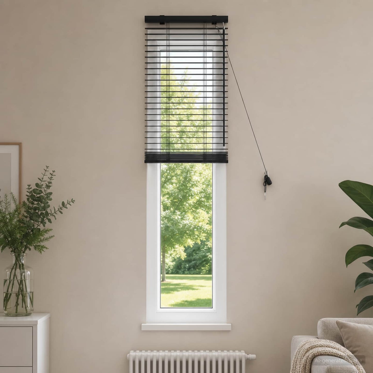 Venetian Blind Black 40 x 160 cm 35 mm Solid Paulownia Wood