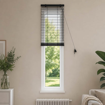 Venetian Blind Black 40 x 160 cm 35 mm Solid Paulownia Wood
