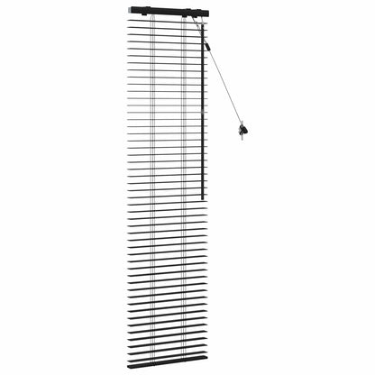 Venetian Blind Black 50 x 160 cm 35 mm Solid Paulownia Wood