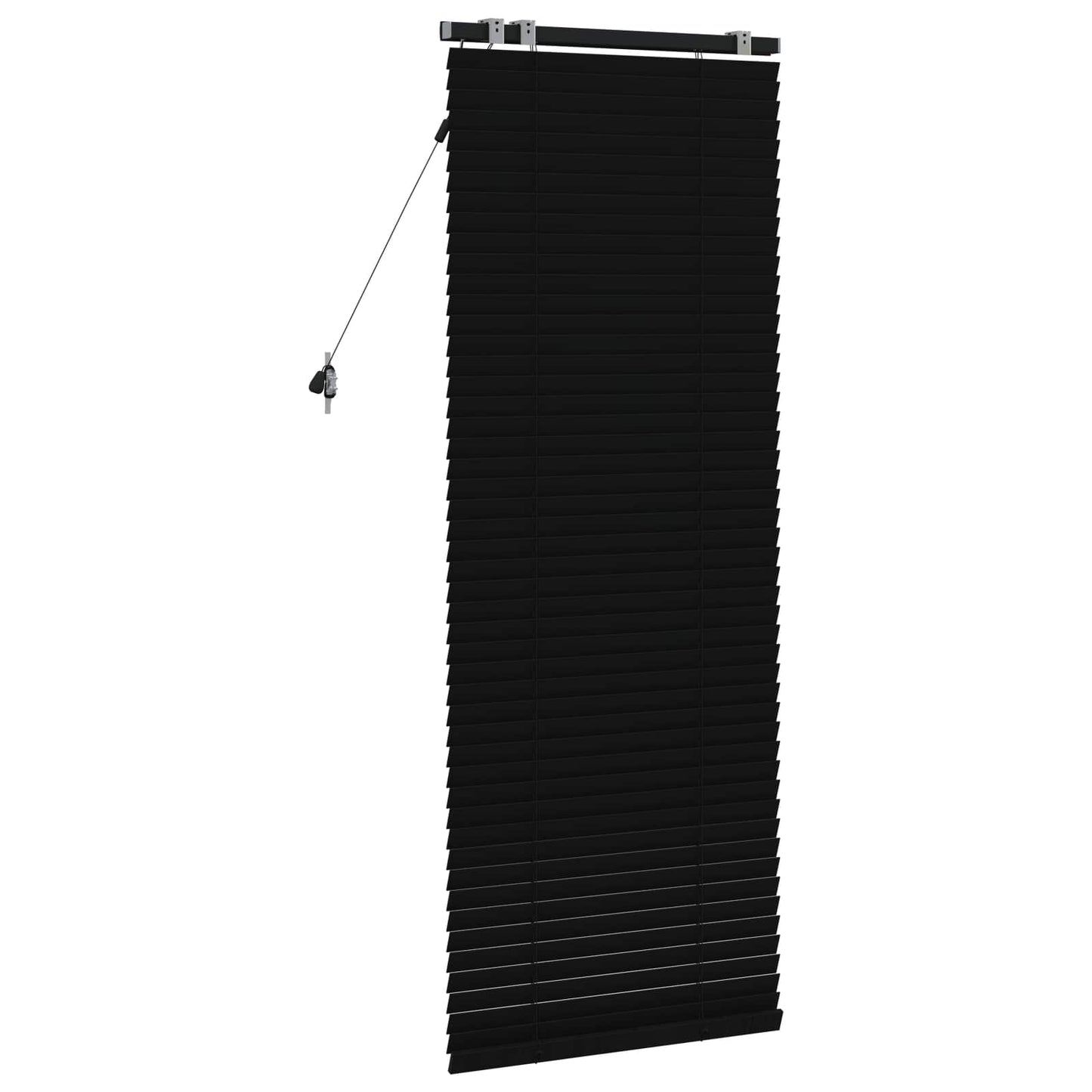 Venetian Blind Black 55 x 160 cm 35 mm Solid Paulownia Wood