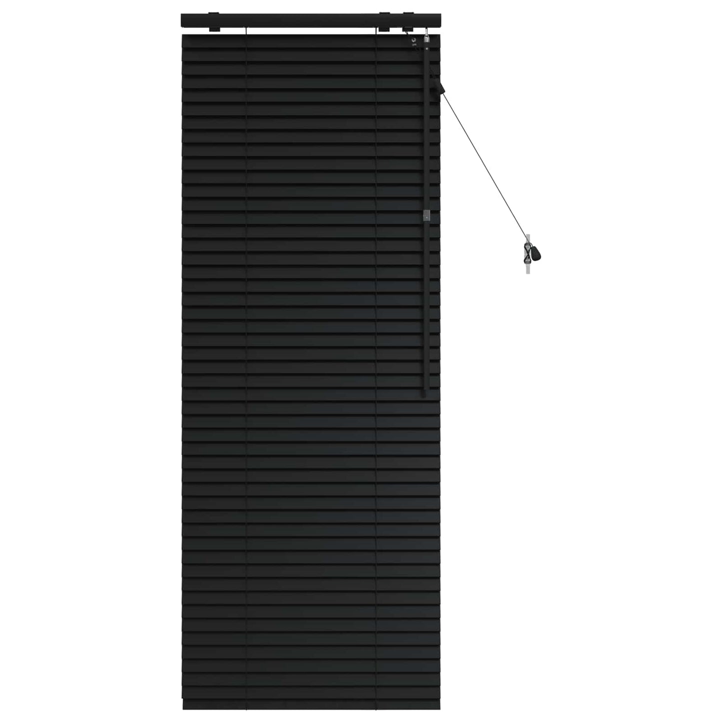 Venetian Blind Black 55 x 160 cm 35 mm Solid Paulownia Wood