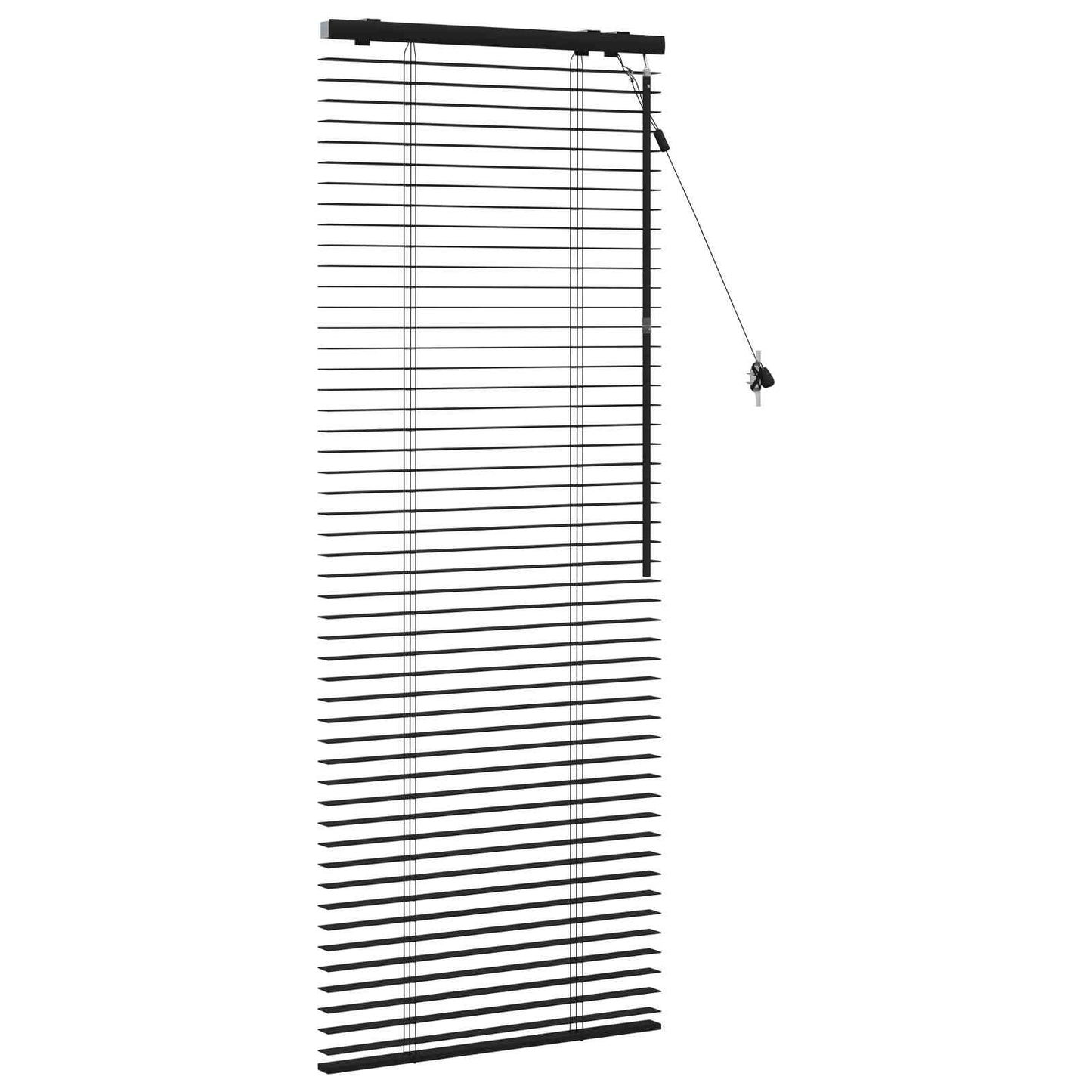 Venetian Blind Black 65 x 160 cm 35 mm Solid Paulownia Wood