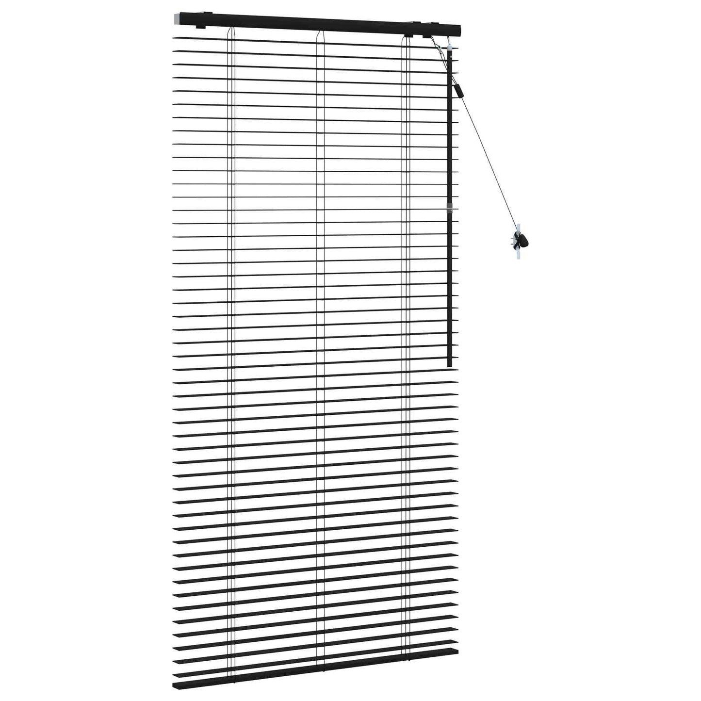 Venetian Blind Black 75 x 160 cm 35 mm Solid Paulownia Wood